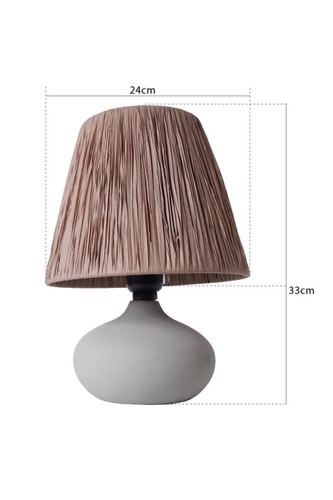 Opviq Lámpara de Mesa de Cerámica Beige con Detalle de Cuerda YL546